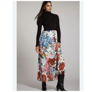 NWT Anthropologie The Thea Twofer Sweater Maxi Dress: Kirstin Lamb Floral 3X